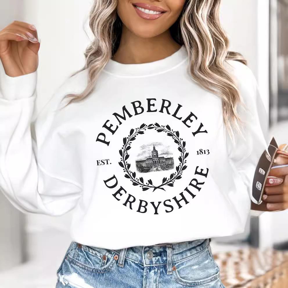 3D Digital Crew Neck Printed Sweater Letter Loose Top Women'S Color Pattern