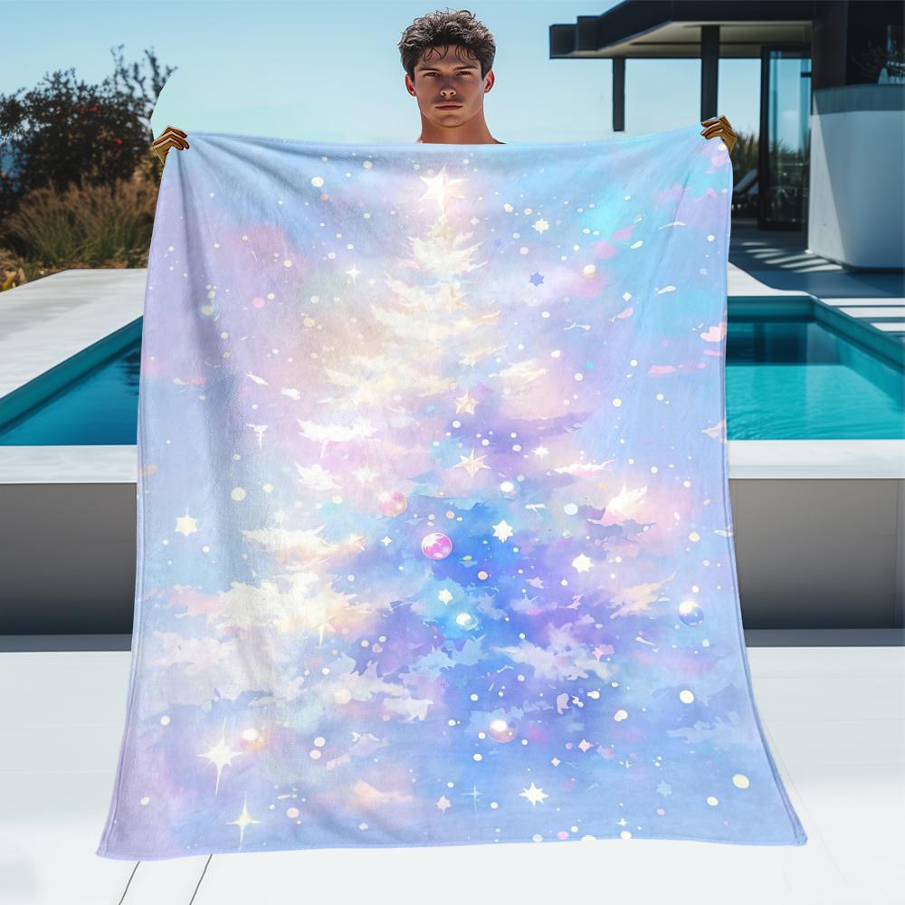 Dreamy Christmas Tree Flannel Blanket,sofa Blanket,office Nap Blanket,camping,picnicking,children s Room,bedroom,living Room 130x150cm