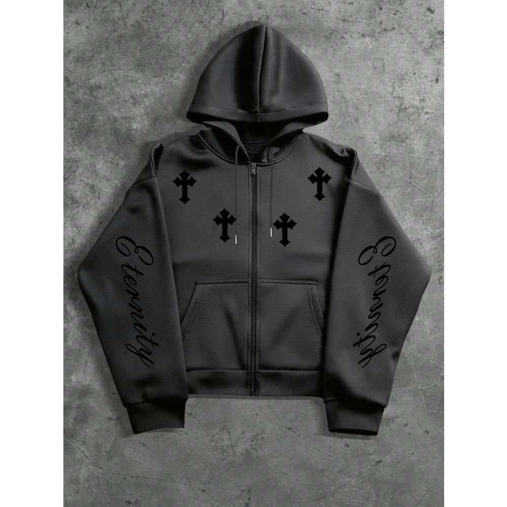 Trendiger Bedruckter Herren Zip-Up Hoodie, Perfekt für Lässige Streetwear, Ideal für Stilvolle Outfits, Neue Herbstkollektion