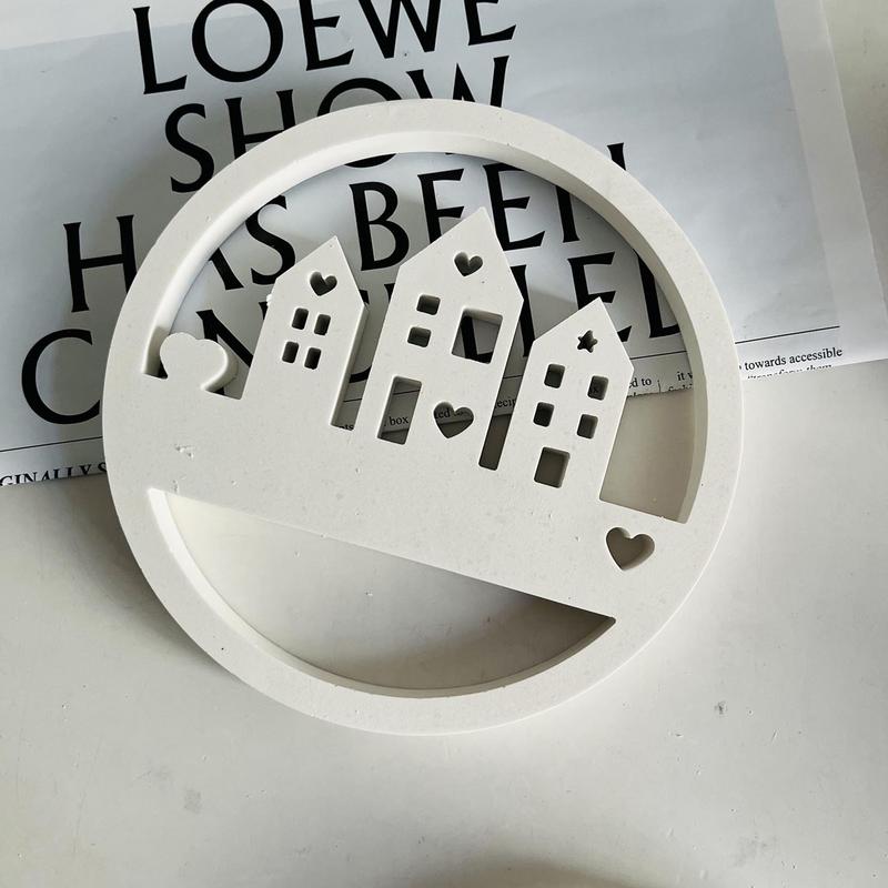 Resin House Mold Concrete Moulds Non-stick Circular Heart House Mould For Aromatherapy Gypsum Ornament Resin Craft Home