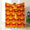 Golden Bells with Tags Over a Warm Orange and Yellow Arched Pattern. for All Seasons Blanket Lunch Break Throw Gift