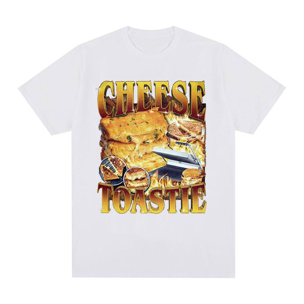 Funny Cheese Toastie T-shirt Food Lovers Gift T Shirts Men Women Cotton Casual O-Neck Short Sleeve Oversized T-shirts Streetwear
