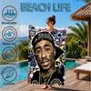 Rap Legend In Blue Beach Towel, Microfiber Beach Towel, Perfect For Pool, Beach, Travel, Home Decor Beach Party Fan Gifts