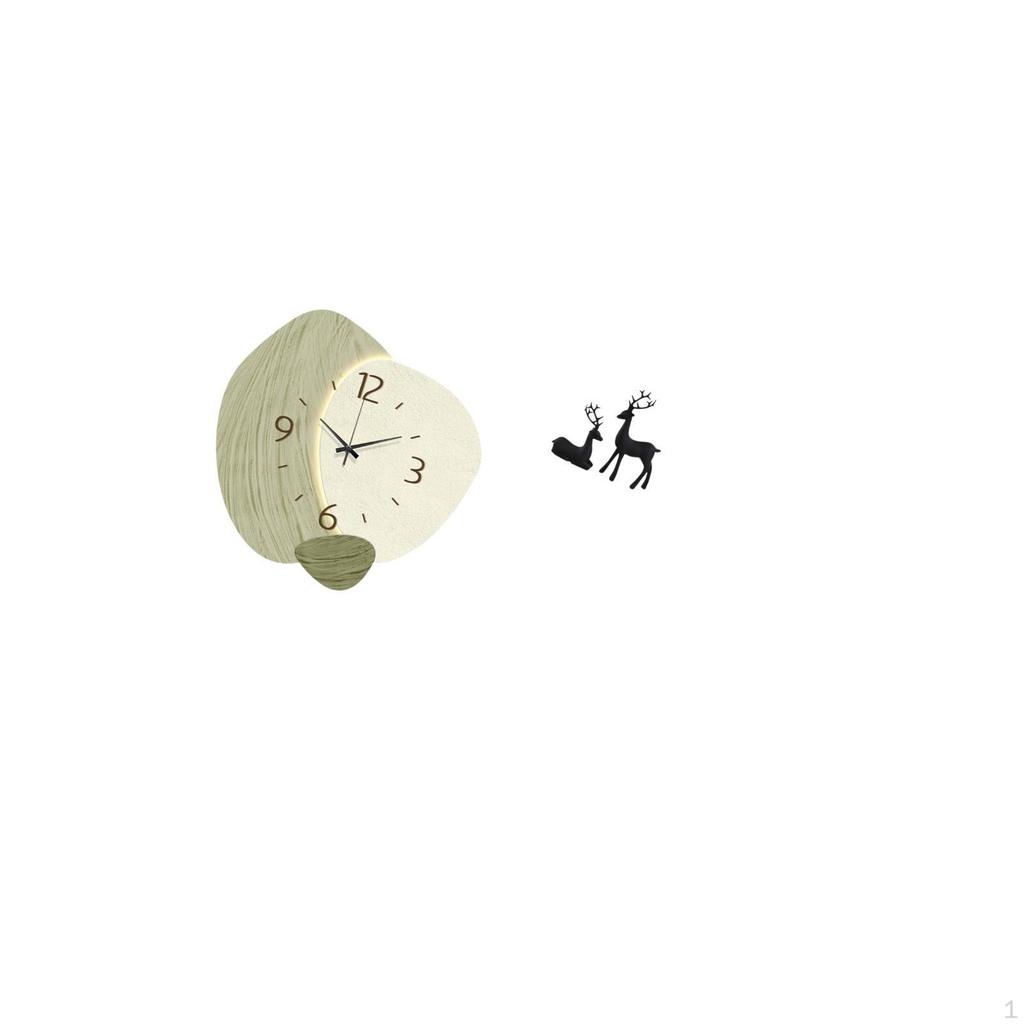 Silent Deer Wall Clock Cartoon Reindeer Room Decor Resin Animal Sculpture Tabletop Decorative