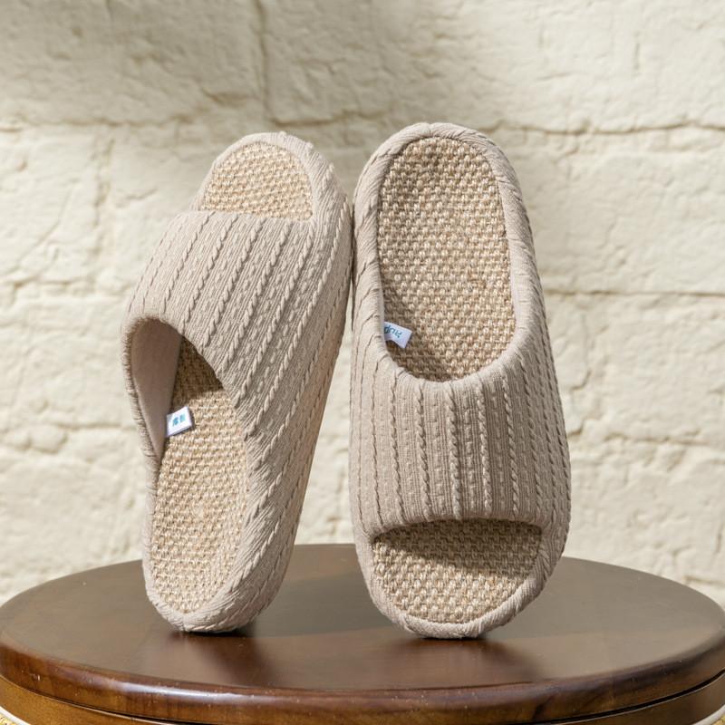 Linen Slipon Sandals For Adults With Nonslip Tpr Soles Comfortable Casual Summer Housewear