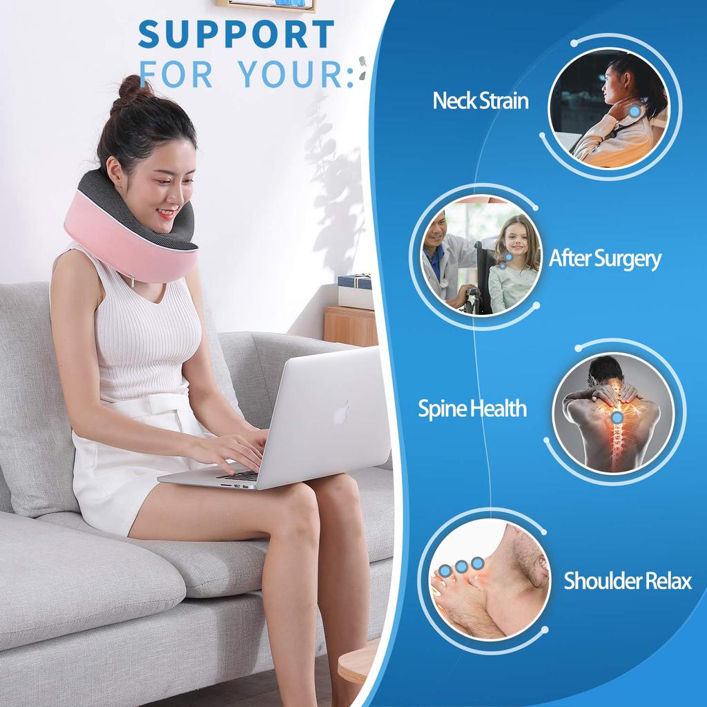 Travel Pillow,Neck Pillow Memory Foam 360 Degree Support Pillows,Travel Neck Pillow Comes,Ideal Accessory for Airplanes