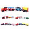 4Pcs Magnetic Wooden Miniature Train Carriage Model Developmental Kids Toy Gift