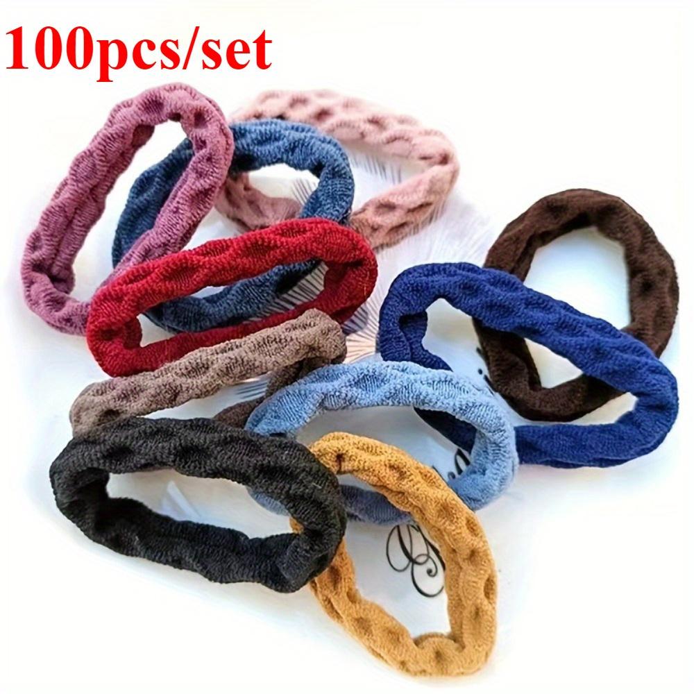 

100 наборов разноцветных эластичных пучков для волос - забавные заколки для хвостиков и резиновые аксессуары для волос, подходящие для различных причесок!