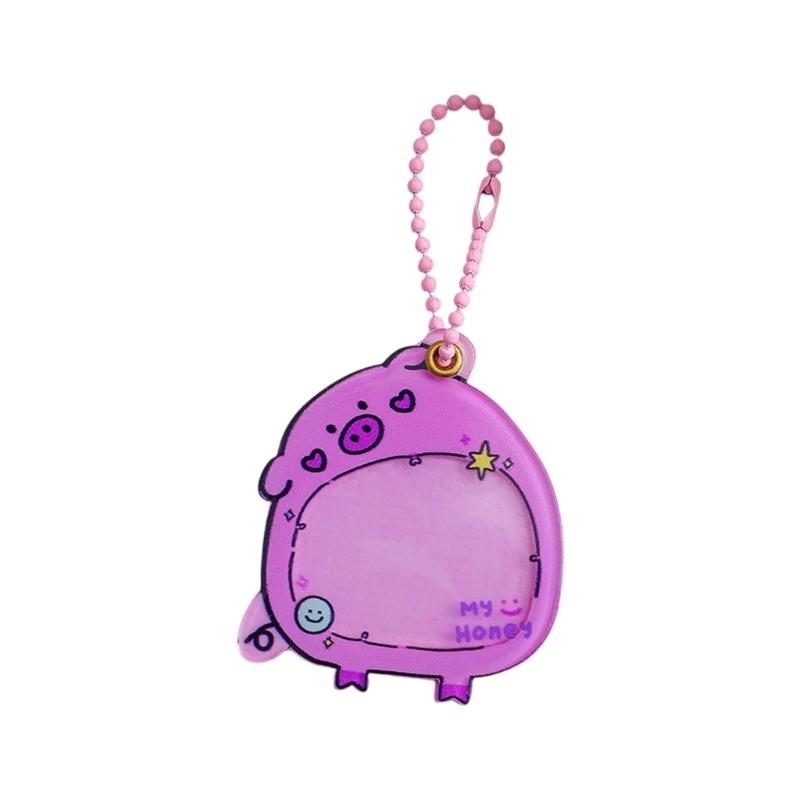 Creative Keyrings Acrylic Card Holders Keychain Photo Card Holders Photo Storage Pendant Card Clip