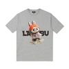 Labubu Design Sense Cartoon Casual Printed T Shirt Summer Loose Couple Pure Cotton T-shirt Men and Women Half Sleeve