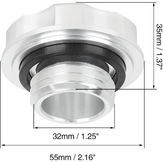 Car Aluminum Alloy Engine Oil Filler Cap Plug Cover Replacement Silver Tone for Honda EK Civic EG Valve Oil Cap