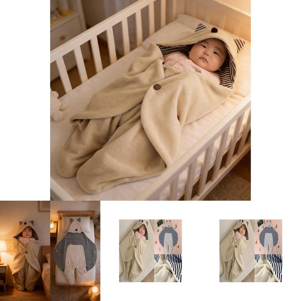Saco de Dormir para Bebê com Tecido de Lã Grossa para Uso em Clima Frio e Sono Suave