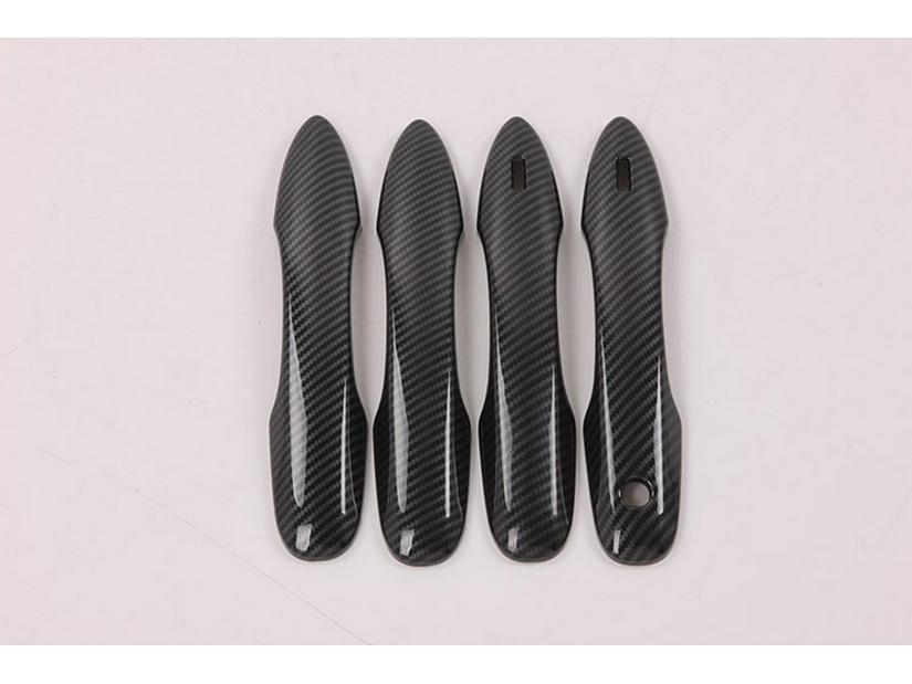 Compatible with 2019 Corolla: ABS Carbon Fiber Outer Door Handle Trim