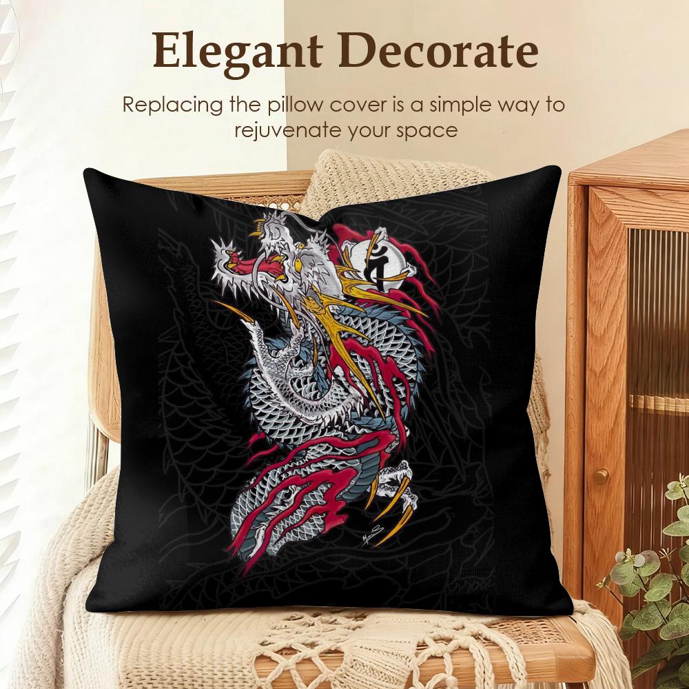 Yakuza LLike a Dragon Cushion Cover Natural Linen Organic Fabric DoubleSided Printing Sofa Home Decor Gift Pillow Case