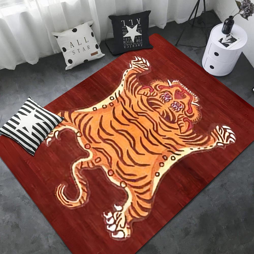 Tiger Flur Teppich Retro Mehrfachauswahl Wohnzimmer Küche Teppich Rutschfest Willkommensteppich