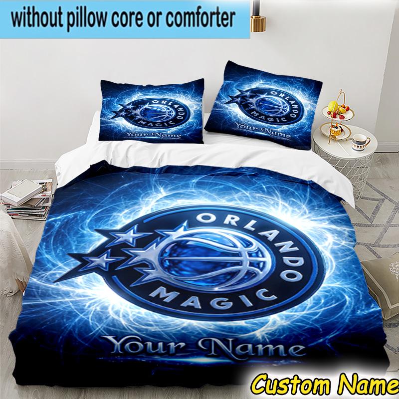 3pcs Custom Name basketball Orlando Logo Bedding Set Includes 1 Duvet Cover & 2 Pillowcases for All Seasons Dormitory Home Decor Christmas gifts