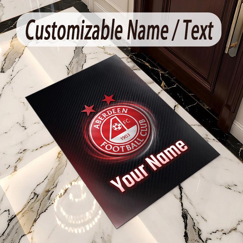 Crystal Velvet Rug Aberdeen FC Print Custom Name Text Floor Mat Home Decor