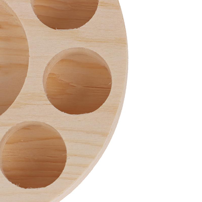 Round Wooden Essential Oil Display Stand Holder Organizer Shelf Rack 10Slot