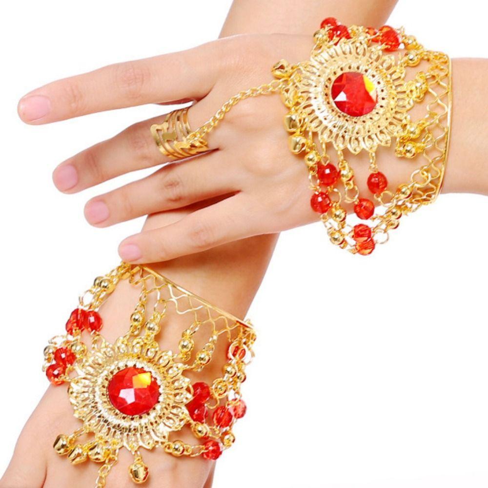 1pc/1pair Free Size Out Tribal Ring Bracelet  For Girl Bead Show