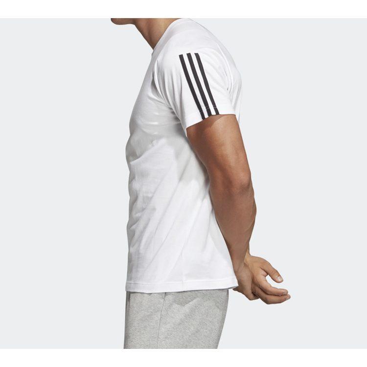 Adidas T Shirts Men's White Crew Neck Moderate Straight Fit DQ1453