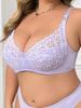 Ultra Thin Lace Sexy Women Bras Large Size Pure Color Hollow Out Breathable Comfort DE Big Cup