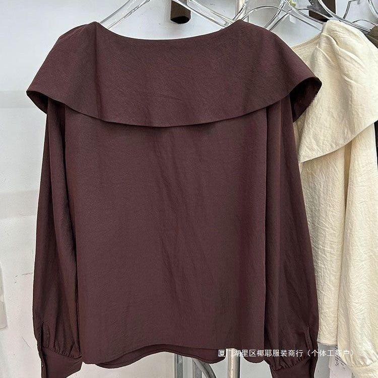 Han Style Ruffled Long Sleeve Shirt With 3d Pattern For Spring Fashion Ladies