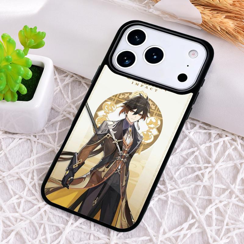 

Ударопрочный чехол для телефона Xiao Zhongli Genshin Impact для iPhone 17 Air 16e 15 11 12 14 13 Pro Max Чехол Coque iPhone 16