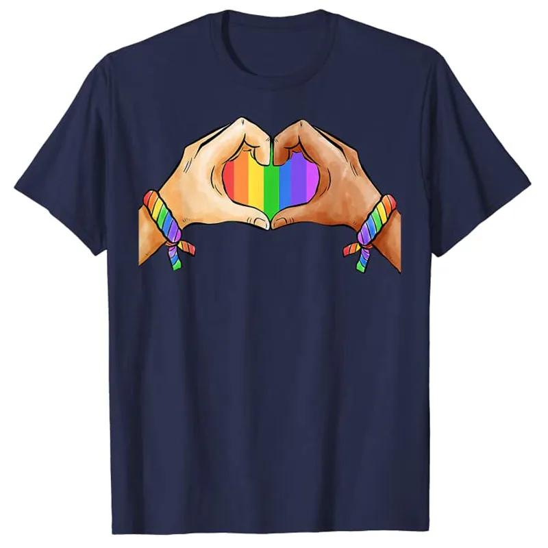 Gay Pride Clothing LGBT Rainbow Flag Heart Unity TShirt Love Unit Graphic Saying Tee Tops Lgbtq Aesthetic Clothes HuUnisex Rights