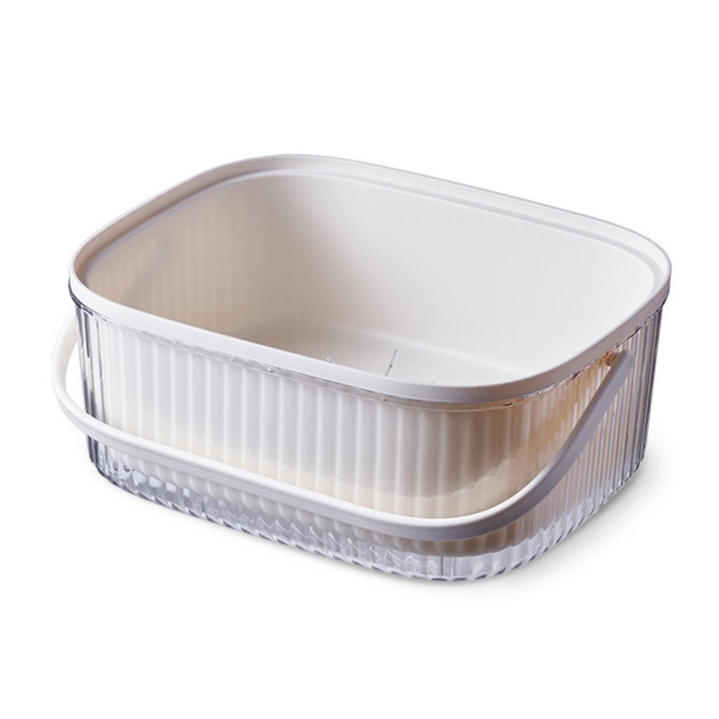 2-in-1 Kitchen Washing Basket For Fruit Vegetable PP Large Sieve Bowl Sets