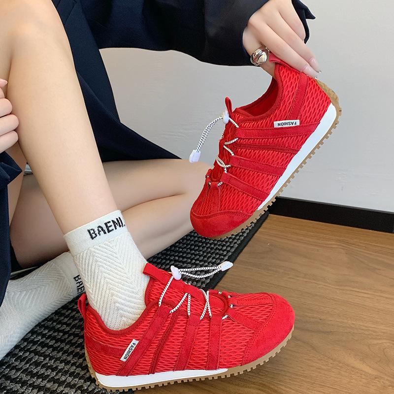 2025 new summer fashion versatile casual sports shoes women's thick-soled heightening breathable mesh running shoes