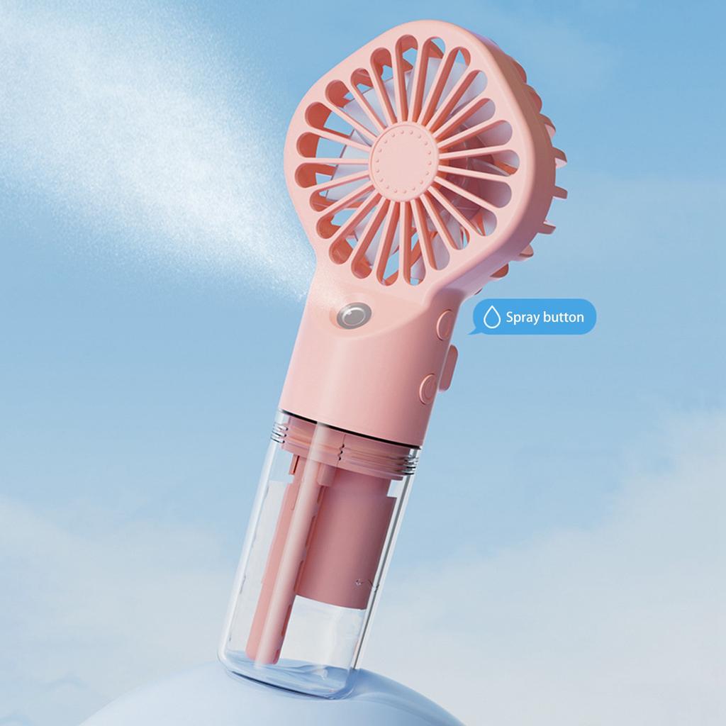 Handheld Fan Pocket Fan USB Rechargeable Portable Misting Fan with 4 Adjustable Speed, Battery Operated Personal Fan Spray Water Mist Fan for Outdoor
