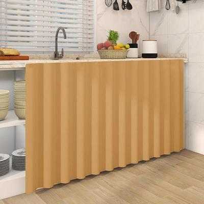 Solid Color Kitchen Concealed Curtain Door Window Short Partition Cupboard Storage Shelf Dustproof Half-curtain Home Decor