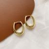 Copper Metal Hoop Earrings for Women Simple Design Exquisite Young Girl Gift Wedding Accessories Beautiful Jewelry