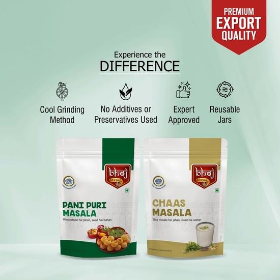 Bhoj Masale Pani Puri And Chaas Masala Powder Combo Pack 200GM Each | Aromatic Spice for Flavorful Indian Cooking | For Flavorful Cooking