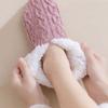 Knitted Twist Winter Floor Socks Coral Fleece Sleeping Socks Simple Thicken Plush Socks  Girls