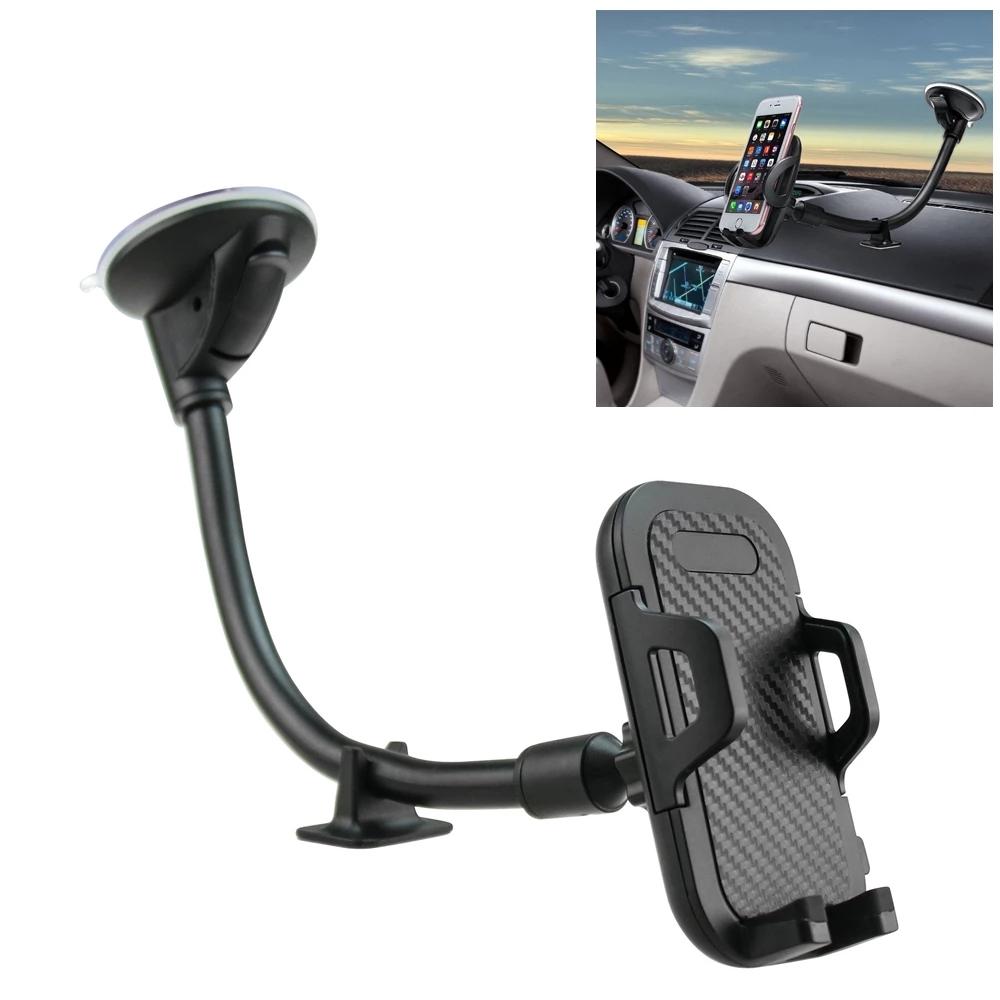 360 Degrees Rotation Car Windshield Phone Holder Long Arm Sucker GPS Smartphone Support Bracket for iPhone Samsung