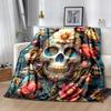 1pc Day of the Dead Design Theme Blanket Soft Throw for Home Decor, Perfect Gift for and , for All Seasons .K028