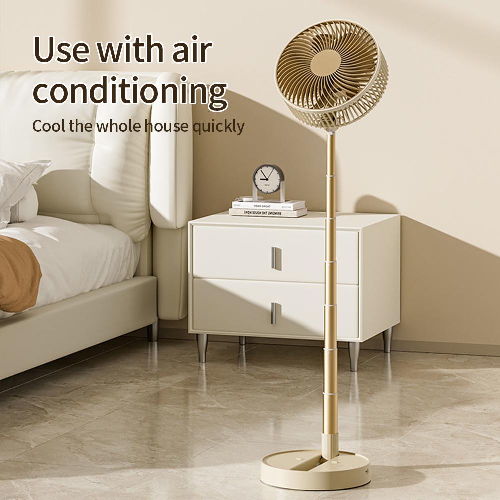 USB Foldable Portable Fan with 8inch 4 Speeds & Timing, Battery Operated Mini Floor Fan for Bedroom, Indoor or Outdoor
