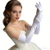 1920s Satin Gloves Solid Color Etiquette Mittens Cute Long Gloves  Photography Props