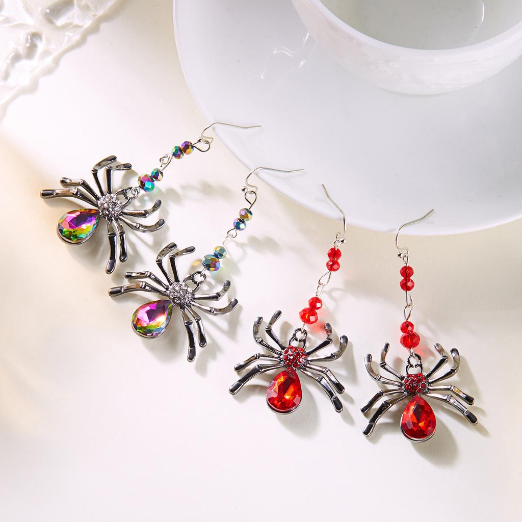 Halloween Spider Themed Women Earrings Lightweight Zinc Alloy Funny Jewelry For Costume Parties And Everyday Wear