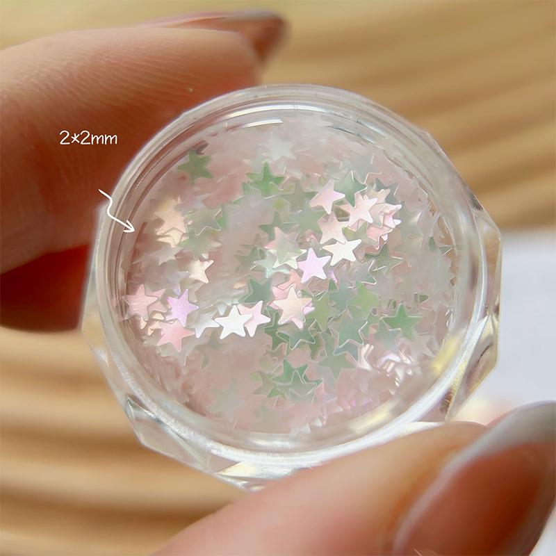 1 Glas Mini Traumhafter Polarisierter Nagelpailletten Rosa Grün Dünn Kirschblüten-Accessoire Herz Schmetterling Stern Mondsichel Nageldekoration