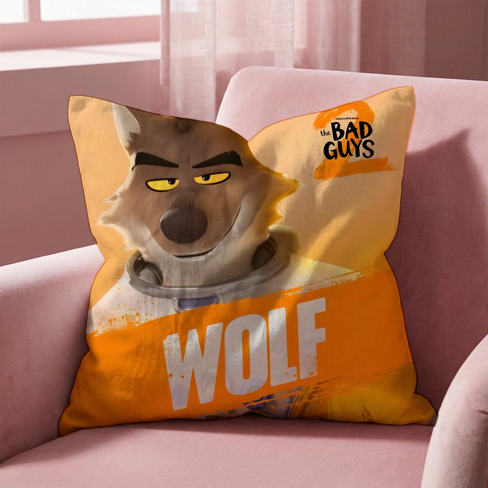 The Bad Guys Cushion Cover Multi-Scene Pillow Cover for Home & Car - Reversible, Soft & Durable for Daily Use
