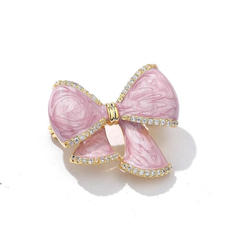 Japanische Niedliche Schleifenbrosche, Hochwertige Damen Exquisite Öltropfenbrosche, Lichtabweisende Ausschnittnadel, Anzug mit Accessoires