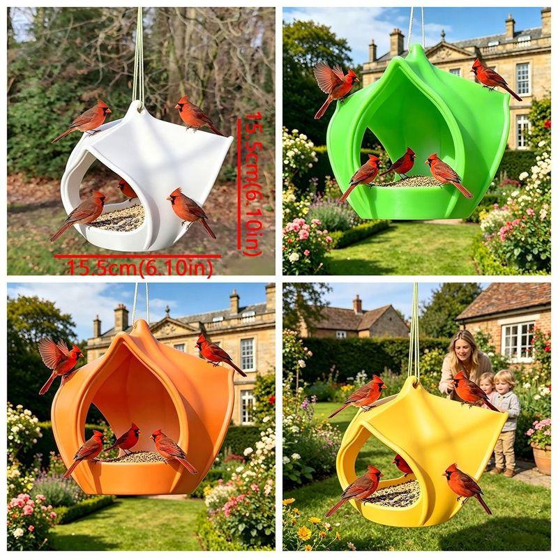 Plastic Hanging Bird Feeder Birdhouse Large Capacity Wild Bird Feeder Water-Resistant Weatherproof Bird Food Container