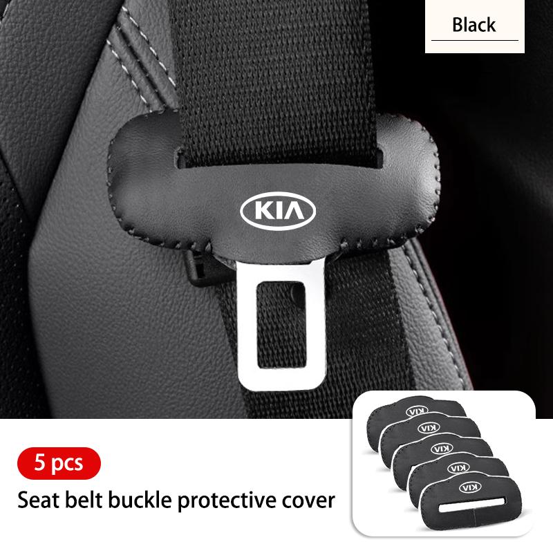 Car Seat Belt Buckle Protective Cover Leather Stylish Decoration For KIA Ceed Sportage Rio K5 K2 Optima Cerato Proceed Venga