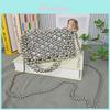 Acrylic Beaded Handwoven Clutch Bag With Zipper Closure For Daily Fashion