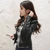 Women Spring Autumn Pu Leather Jacket Casual Slim Soft Moto Biker Faux Leather Jacket Female Coat