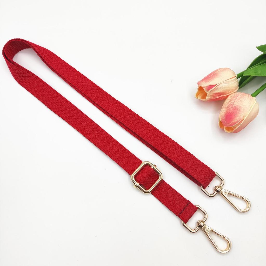 Adjustable 2cm Cotton Shoulder Strap - Solid Color Woven Replacement for Crossbody Bags