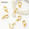 18K Gold Plated Pendant Bail Clasps With Pearl Mounting,Brass Jewelry Connector Clasps DIY Handmade Jewelry Findings Wholesale