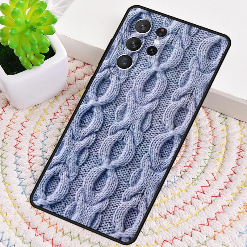 Sewing Knitting Crochet TPU Phone Case For Samsung Galaxy note 10 pro S26 S25 S24 S23 S22 Ultra Plus S21 FE S20 Shockproof Cover